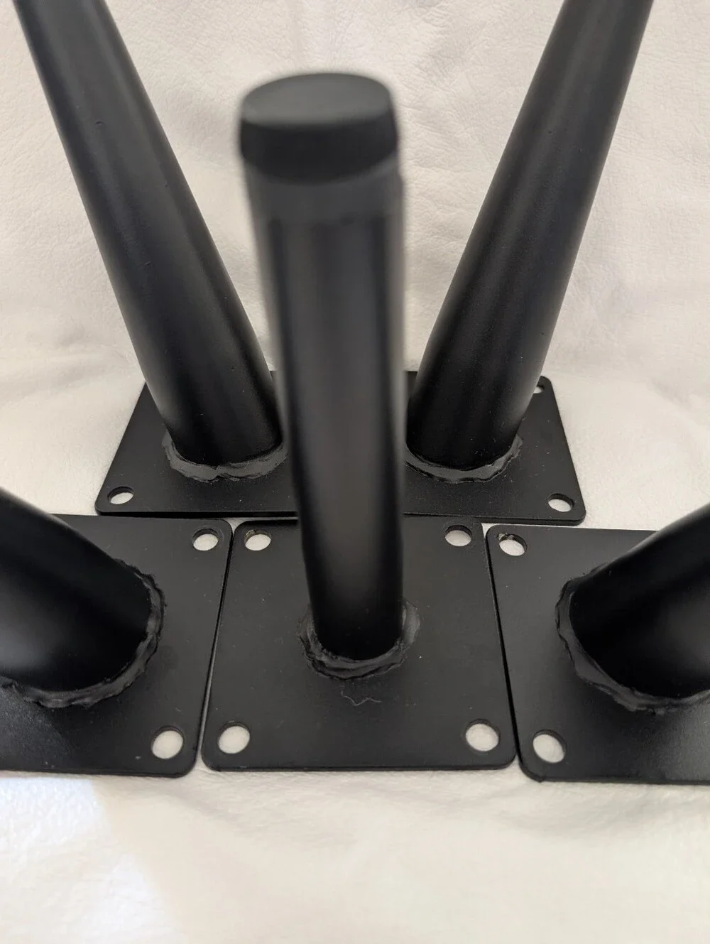 Modern Black Metal Furniture Legs Set of 4